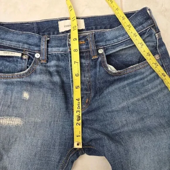 FOG Fear of God Mens Essentials Blue Jeans Size 28 Blue Distressed Patch Work - Picture 4 of 9